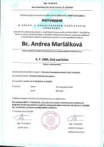 Osvědčení o získání profesní kvalifikace: Instruktor plavání